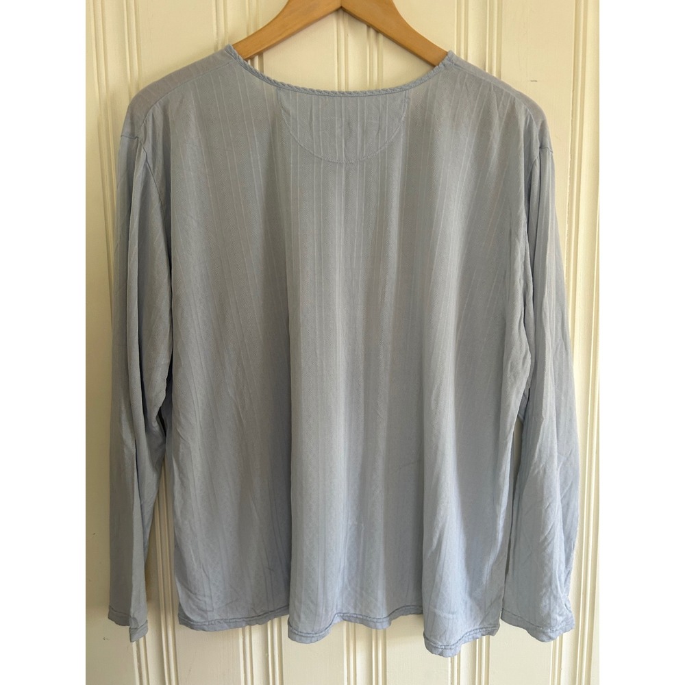 Eddie Bauer 100% Silk Pointelle Thermal Base Layer Set Lt Blue XXL Long Sleeve - Picture 4 of 9